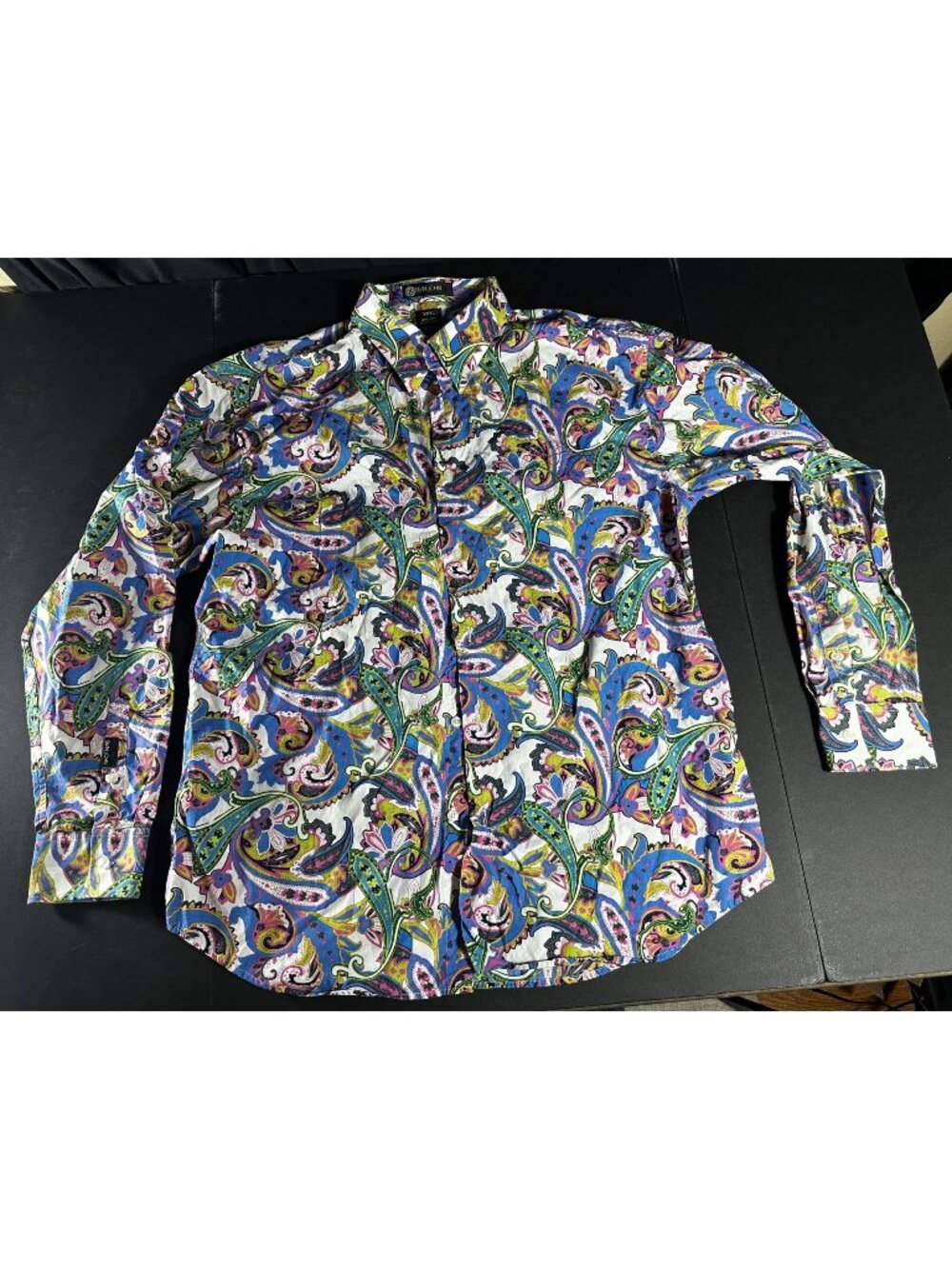 Sean John Mens Paisley Long Sleeve Shirt XXXL 100% Cotton Multicolor